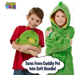 Huggle Pets Dinosaur Hoodie Winter Casual Play Toy Fun Green Yellow One Size